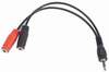 Heliadapter Gembird CCA-417, 3,5 mm 4-kontaktiline pistik 2x 3,5 mm, must, 20 cm