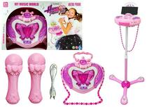 Mikrofon alusega Import Leantoys, roosa