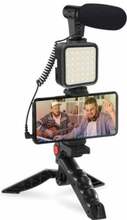 Mikrofoni komplekt Platinet Vlog Set 4in1 PMVG4IN1, must