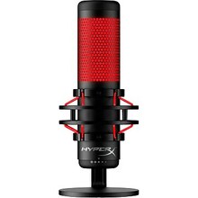 Mikrofon HyperX QuadCast, must/punane