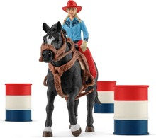 Mängukomplekt Schleich Farm World Barrel Racing With Cowgirl 42576, 16 cm