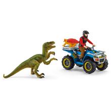Mängukomplekt Schleich Dinosaurs Põgenemine Velociraptori eest neljarattalisega 41466