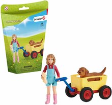 Mängukomplekt Schleich Farm World Puppy Wagon Ride 42543, 12 cm