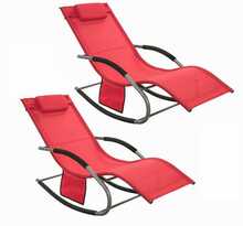 Kiigutatavate lamamistoolide komplekt Sobuy OGS28-Rx2, 62 x 158 x 86 cm, punane, 2 tk