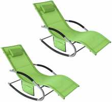 2 lamamistooli komplekt Sobuy OGS28-GRx2, 63 x 150 x 87 cm, roheline