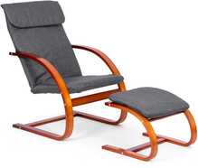 Tugitool jalatoega ModernHome, 83 x 67 x 96 cm, hall/pähkel