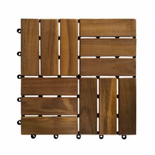 Terrassiplaat Home4you Finlay, 30 x 30 x 2 cm, 11 tk, pruun