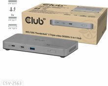 Dokk Club 3D CSV-2563 Thunderbolt 5 5-in-1 HUB, sinine/must