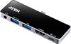 Dokkimisjaam Aten UH3238 USB-C Travel Dock with Power Pass-Through, must, 92W