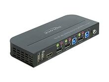 KVM-lüliti Delock 11482 DisplayPort 1.4, 8K 30 Hz, USB 3.0, must