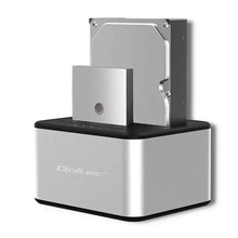 Dokkimisjaam Qoltec 50316, 2x HDD/SSD 2,5/3,5 tolli SATA, USB 3.0, hõbedane