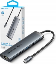 Dokkimisjaam Vention 8in1 USB-C, 4K 60Hz, 100W, 0.15 m