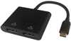 Deltaco USBC-2DP dokk, USB-C MST, 2x DisplayPort, 0,1 m, must