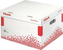 Arhiivikarp Esselte SPEEDBOX FSC MEDIUM, 367x263x325 mm, valge-punane