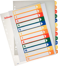 Plastikust värvilised vahelehed Esselte, A4, MAXI, 1-12 tk