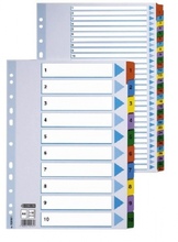 Vahelehed Esselte Mylar, A4, 1-12, värvilised