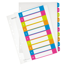 Vahelehed Leitz WOW Print, A4+, 1-10, plastmass, erinevad värvid