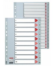 Plastikust vahelehed Esselte, A4, 1-12, hall