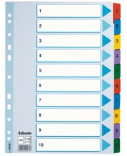 Vahelehed Esselte Mylar, A4, 1-10, värvilised