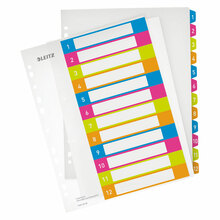 Vahelehed Leitz WOW Print, A4+, 1-12, plastmass, erinevad värvid