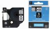 Kleebisprinteri lint Specialist+ D1, 12 mm, must/valge