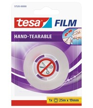 Käsitsi rebitav teip Tesa, 19 mm x 25 m, läbipaistev