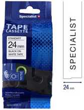 Kleebisprinteri lint Specialist+ Standart, 24 mm, must/valge