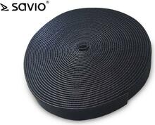 Kaabli korraldaja Savio OC-01/B, kleeplint, Velcro, must, 10 m
