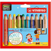 Värvipliiatsid Stabilo Woody 3in1, 10 tk