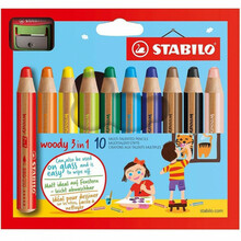 Värvipliiatsid Stabilo Woody 3in1, 10 tk