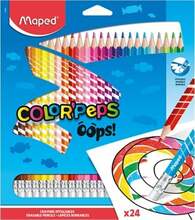 Kustutatavad värvipliiatsid Maped ColorPeps OOPS 368970, kolmnurkne, 24 värvi