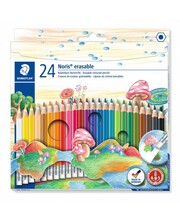 Värvilised kustutatavad pliiatsid Staedtler Noris erasable, 24 värvi