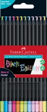 Värvipliiatsid Faber-Castell Black Edition 116410, 12 neoon- ja pastelltooni