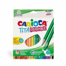 Värvilised pliiatsid Carioca Tita, kustutatavad, 24 värvi