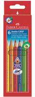 Värvipliiatsid Faber-Castell Grip, 6 värvi