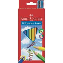 Värvipliiatsid Faber-Castell Junior Grip, 20 värvi, teritajaga