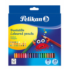 Värvilised pliiatsid Pelikan, kolmnurksed, 24 värvi