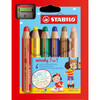 Värvipliiatsid Stabilo Woody 3in1, 6 tk