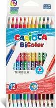 Värvilised pliiatsid Carioca Bi-Color, 12 tk, 24 värvi