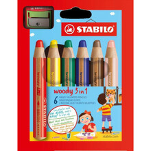 Värvipliiatsid Stabilo Woody 3in1, 6 tk