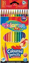 Värvilised kolmnurksed pliiatsid Colorino Kids, 12 värvi