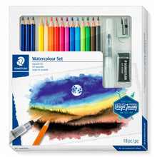 Loominguline komplekt Staedtler 146 10C, 12 värvipliiatsit + 3 grafiitpliiatsit, vesipintsel, teritaja