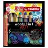 Värvipliiatsid Stabilo Woody 3 in 1, 7 tk