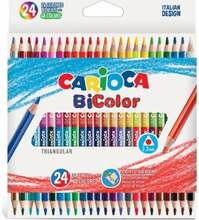 Värvipliiatsid Carioca Bi-Color, 24 tk, 48 värvi