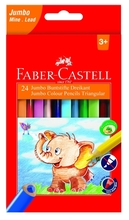 Värvipliiatsid Faber-Castell Jumbo, kolmnurksed, 24 värvi