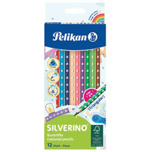 Värvipliiatsid Pelikan Silverino, kolmnurksed, 12 värvi