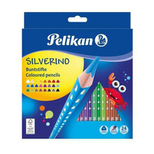 Värvipliiatsid Pelikan Silverino, kolmnurksed, 24 värvi