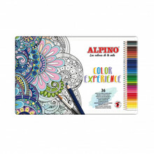 Akvarellpliiatsid Alpino Color Experience Aqualine, 36 värvi, metallkarbis