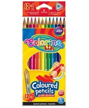 Värvipliiatsid Colorino Kids, 12 värvi +1 (kuldne/hõbedane)