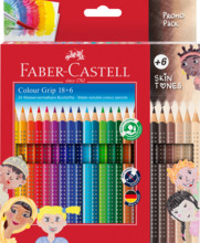 Akvarellpliiatsid Faber-Castell Colour Grip, 18+6 värvi